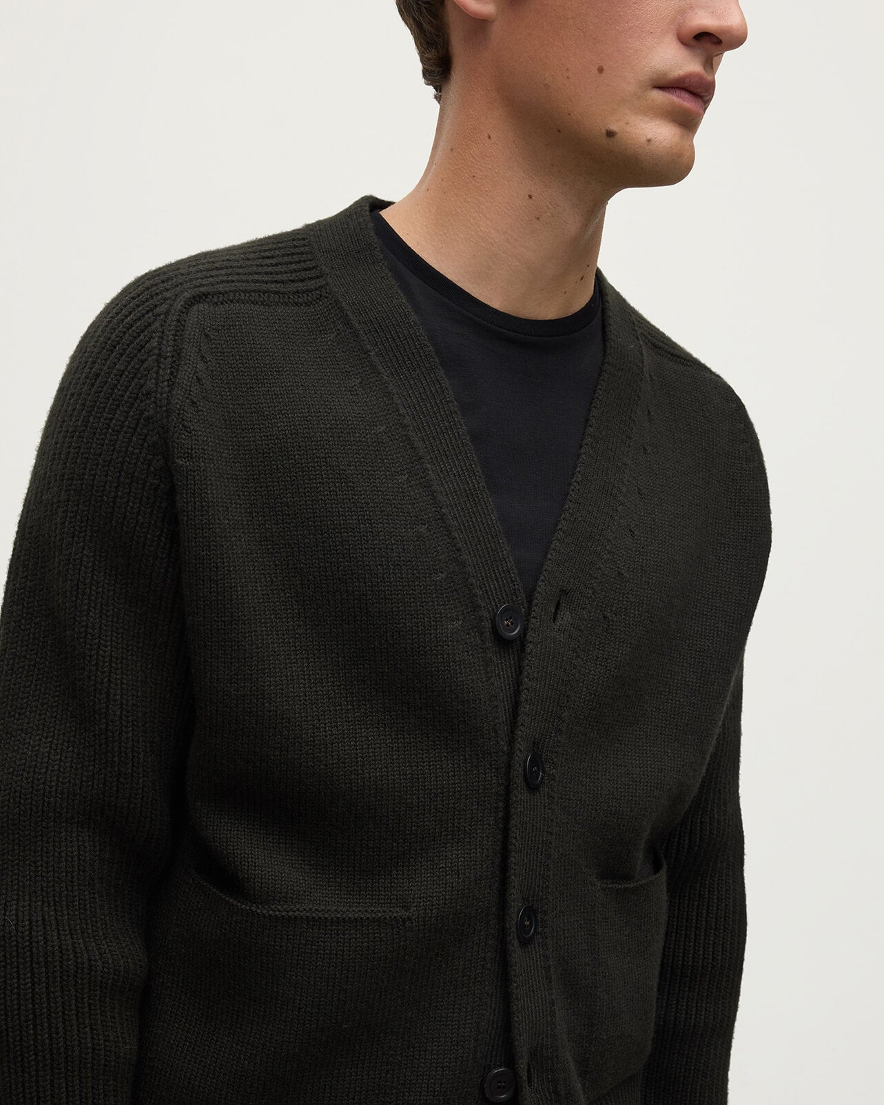 Ribbed Cashmere Grey Cardigan - 5