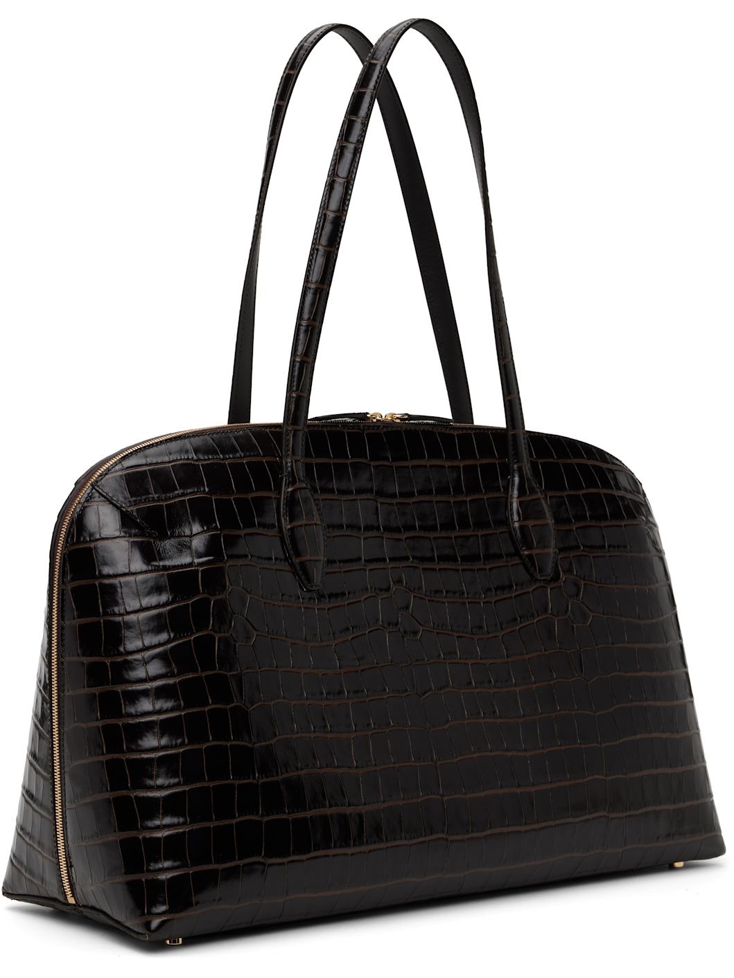 Brown Croco-Embossed Day Tote - 3