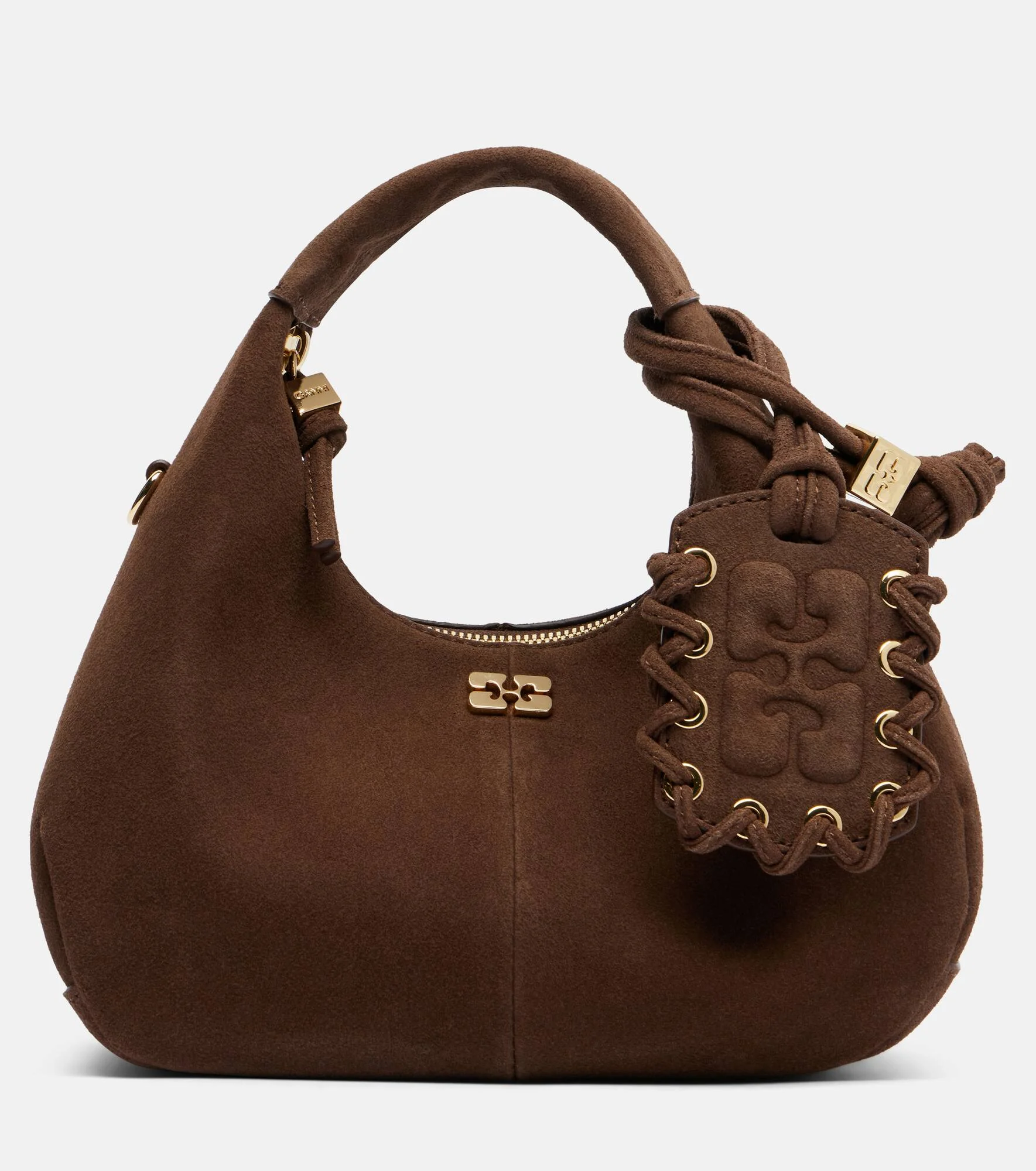Suede top-handle bag - 1