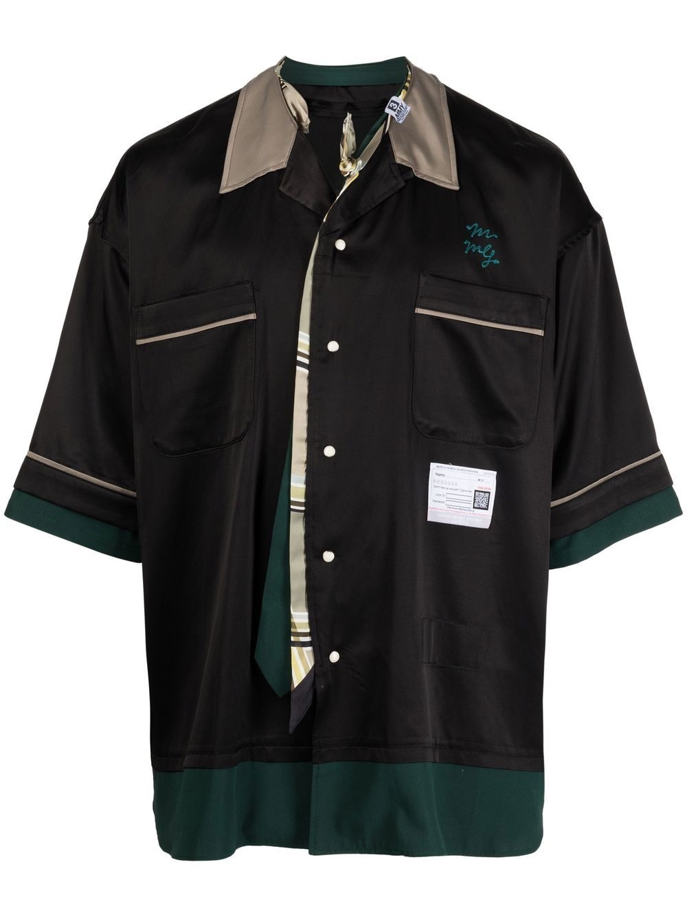 embroidered bowling shirt - 1