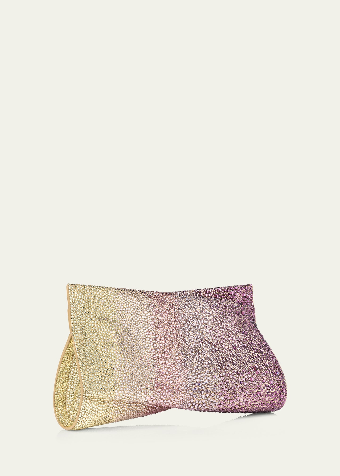 Loubitwist Small Strass Suede Clutch Bag - 2