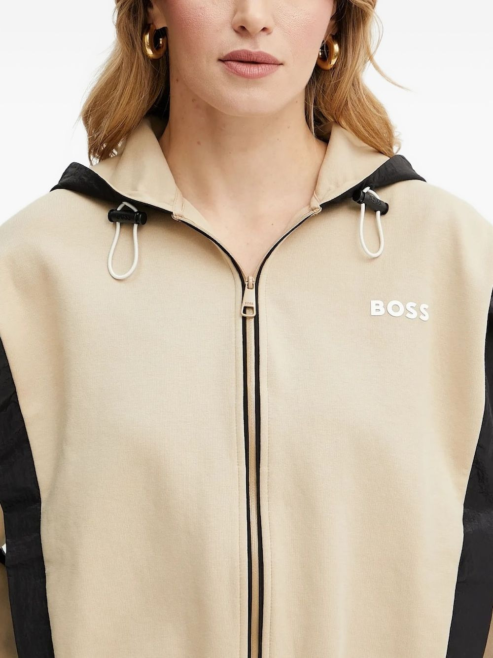 two-toned full-zip hoodie - 3