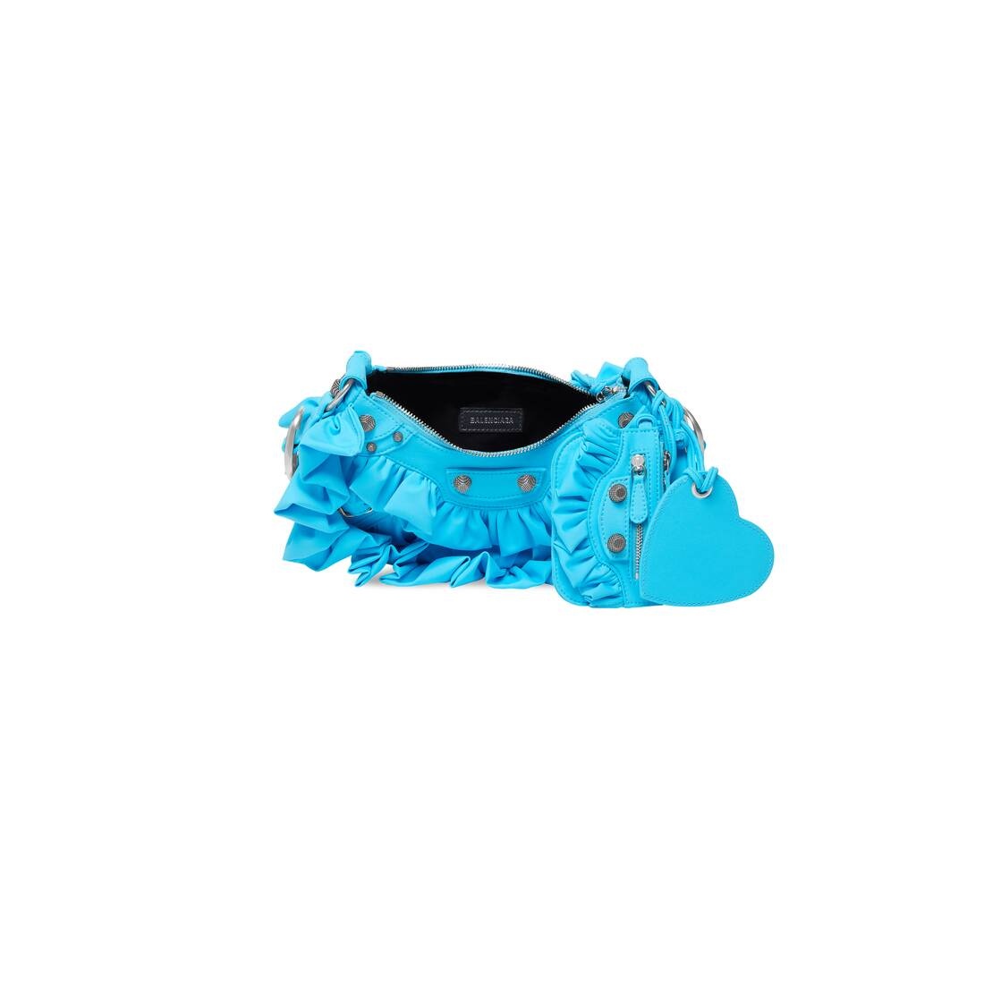 Women's Le Cagole Xs Shoulder Bag With Ruffles  in Blue - 8