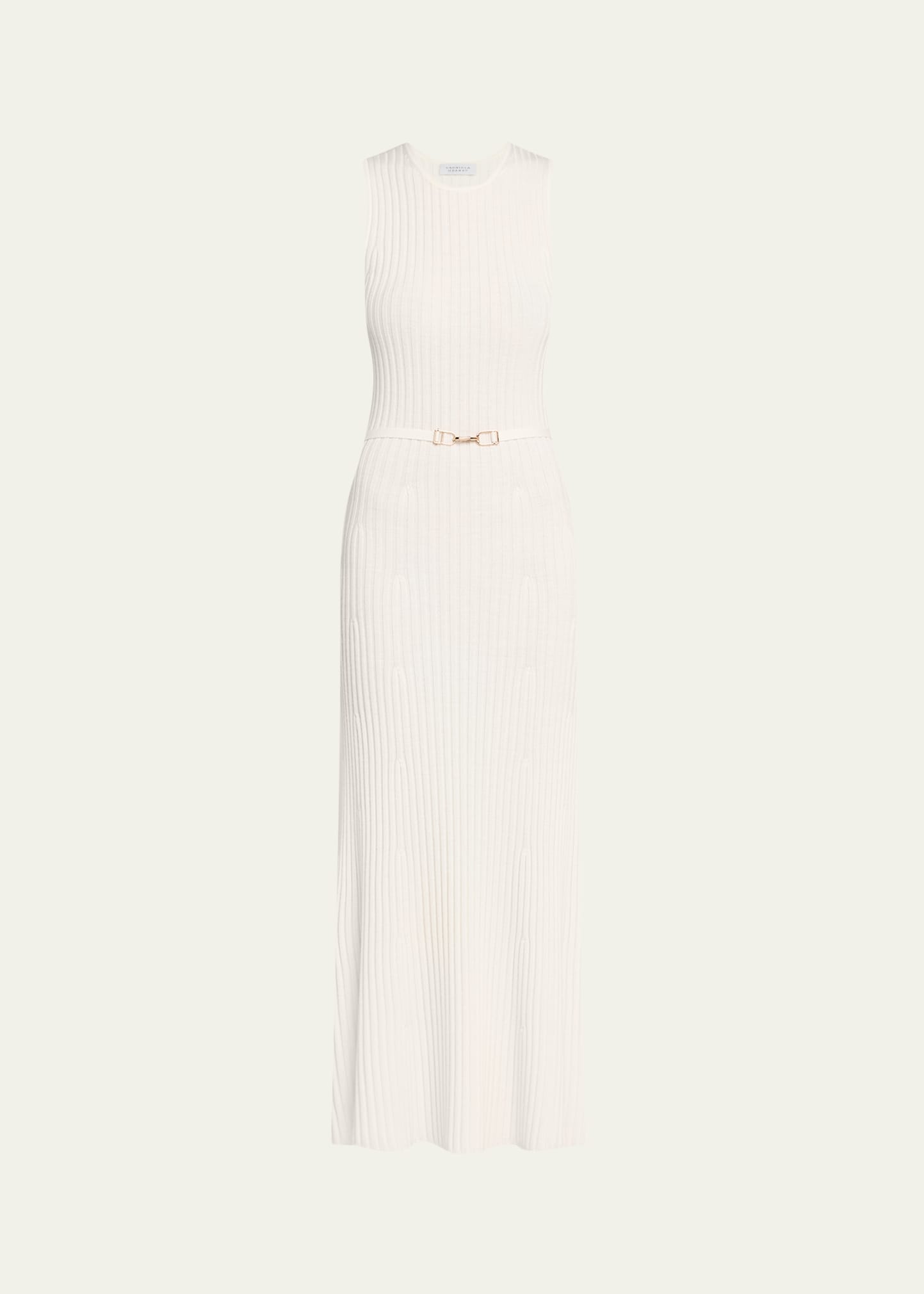 Meier Belted Cashmere Rib Midi Dress - 1