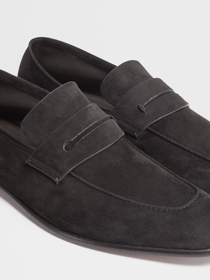 BLACK SUEDE L'ASOLA LOAFERS 7
