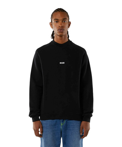 MSGM Crew neck cotton sweatshirt with a micro logo outlook