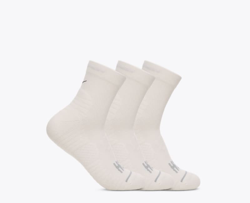 Quarter Run Sock 3-Pack in White/White/White 1
