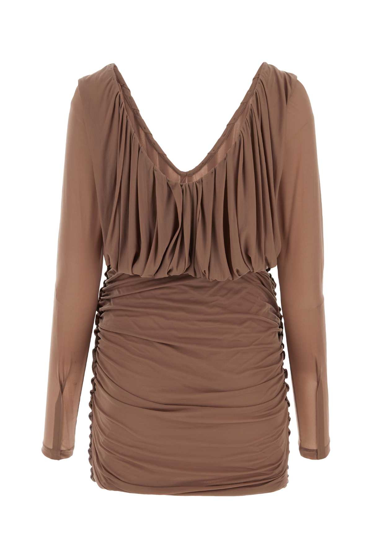 Saint Laurent Women Biscuit Jersey Mini Dress - 2