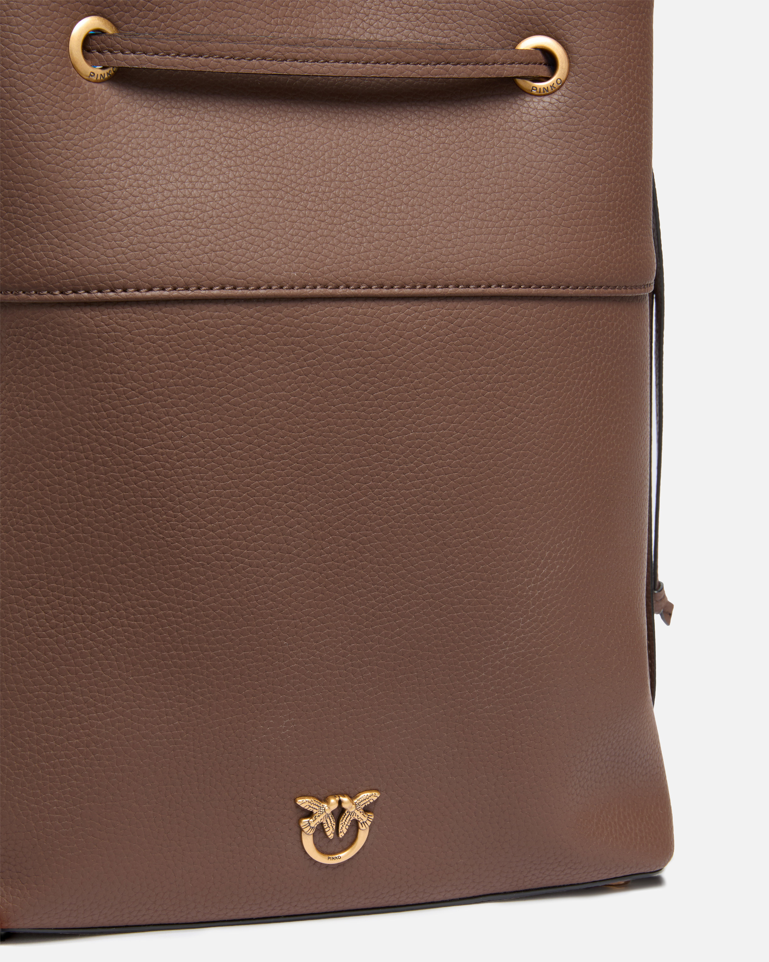 MEDIUM FULL-GRAIN LEATHER BUCKET BAG WITH LOVE BIRDS LOGO - 3