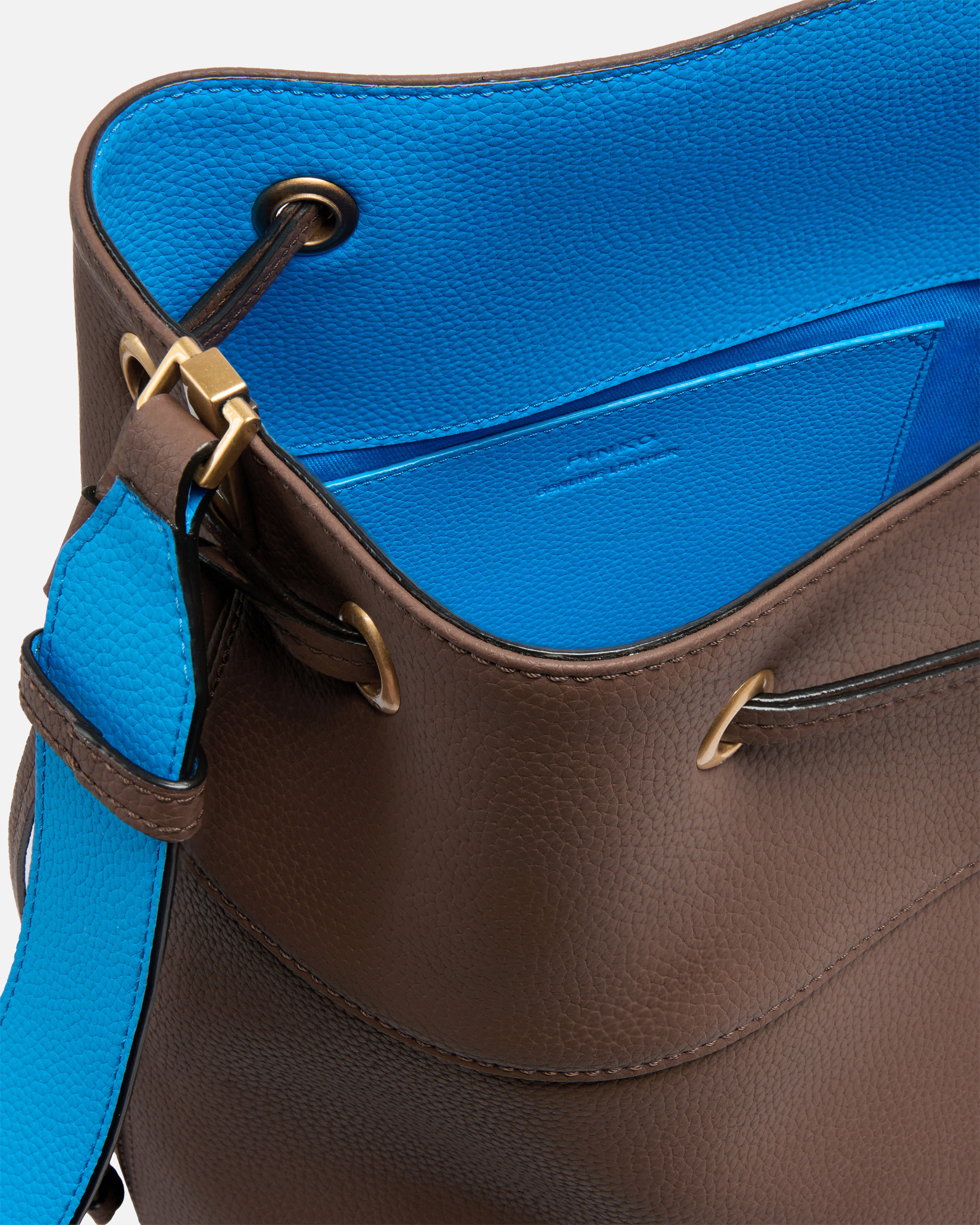 MEDIUM FULL-GRAIN LEATHER BUCKET BAG WITH LOVE BIRDS LOGO - 4