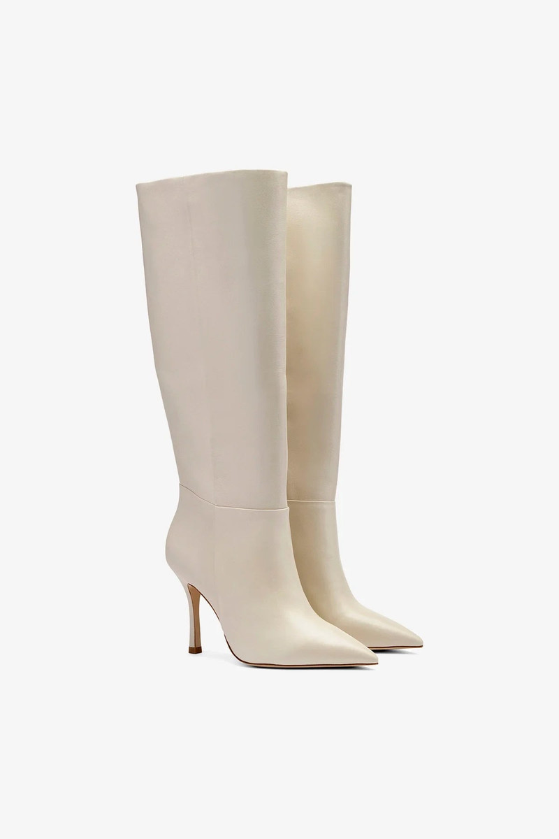Kate Boot In Ivory Leather 5
