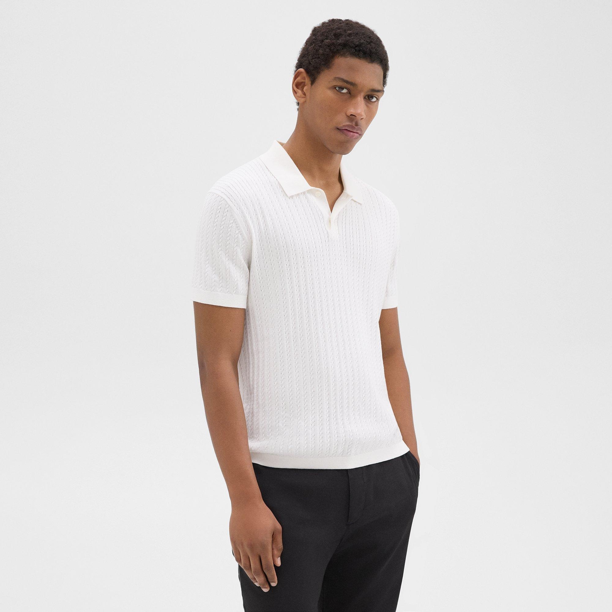 Cable Knit Polo in Cotton - 3