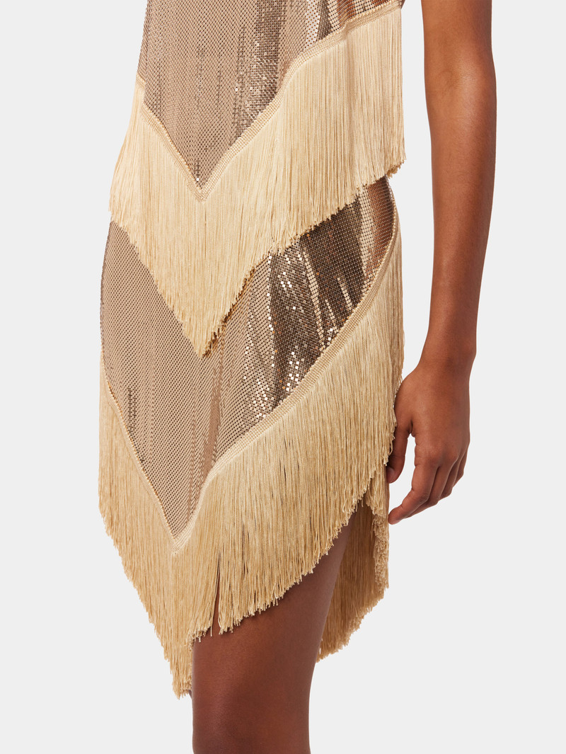 SKIRT WITH FRINGES AND MESH DETAILS 5