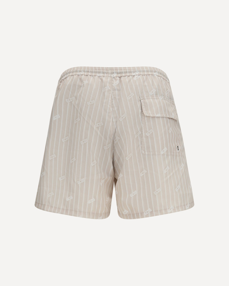 GCDS Striped all-over logo Shorts outlook