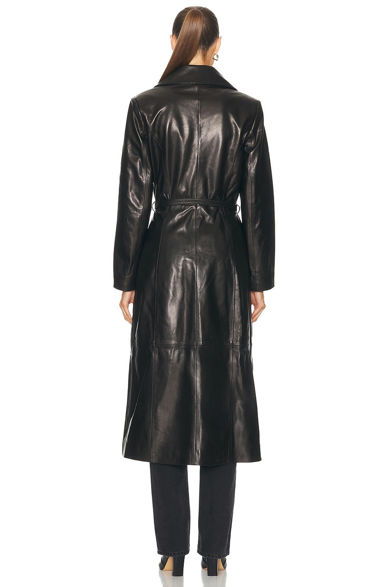 Tamara Belted Leather Trench Coat 4