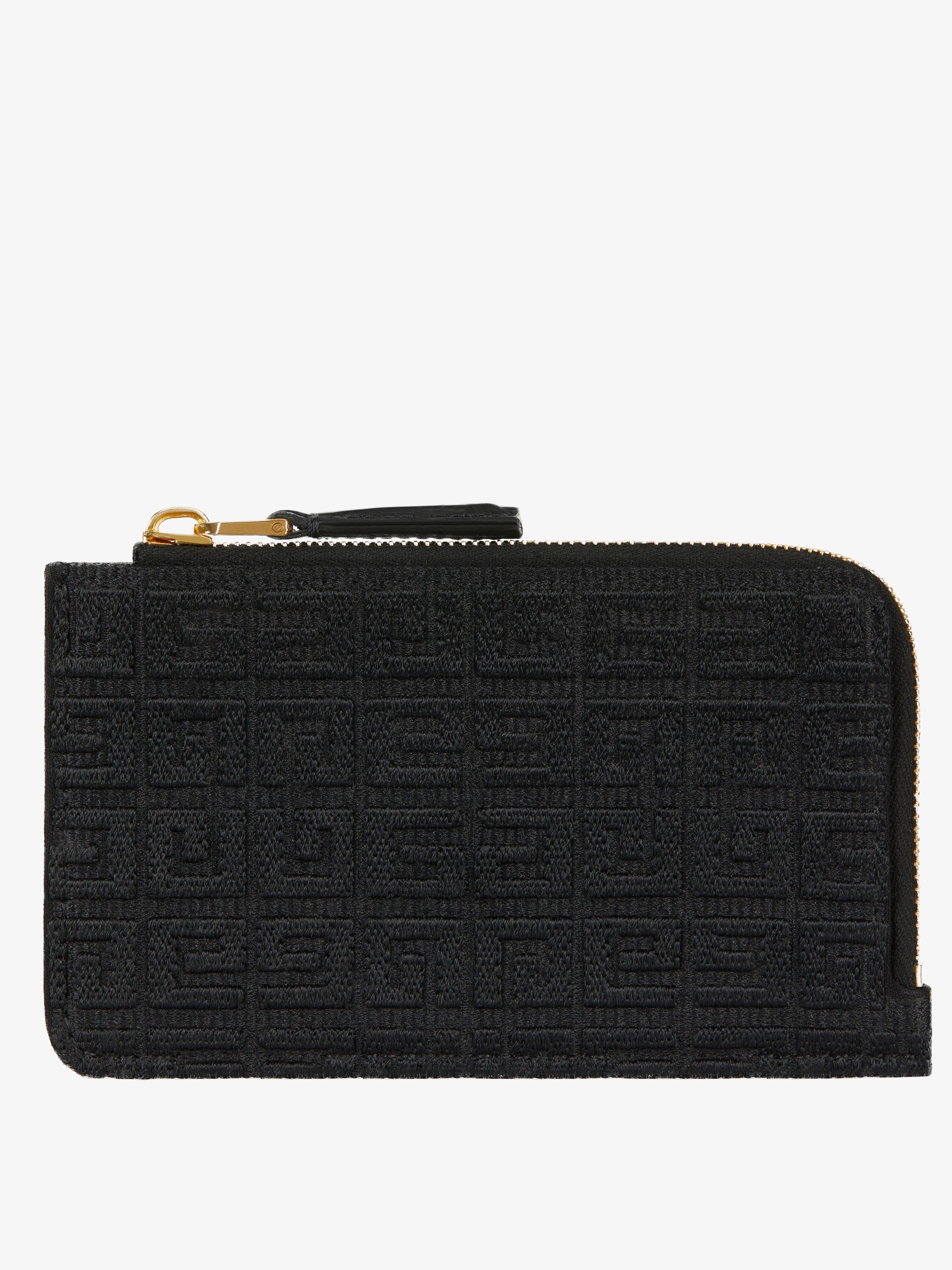 GIV CUT ZIPPED CARD HOLDER IN 4G EMBROIDERED CANVAS - 3