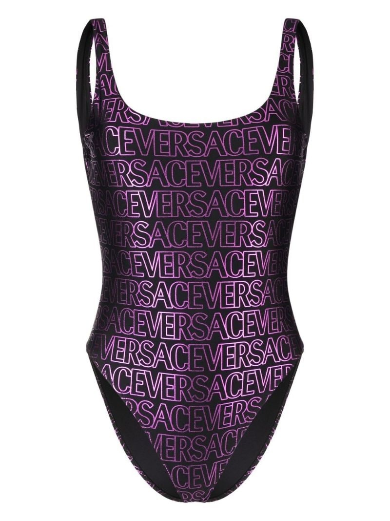 all-over logo-print swimsuit - 1