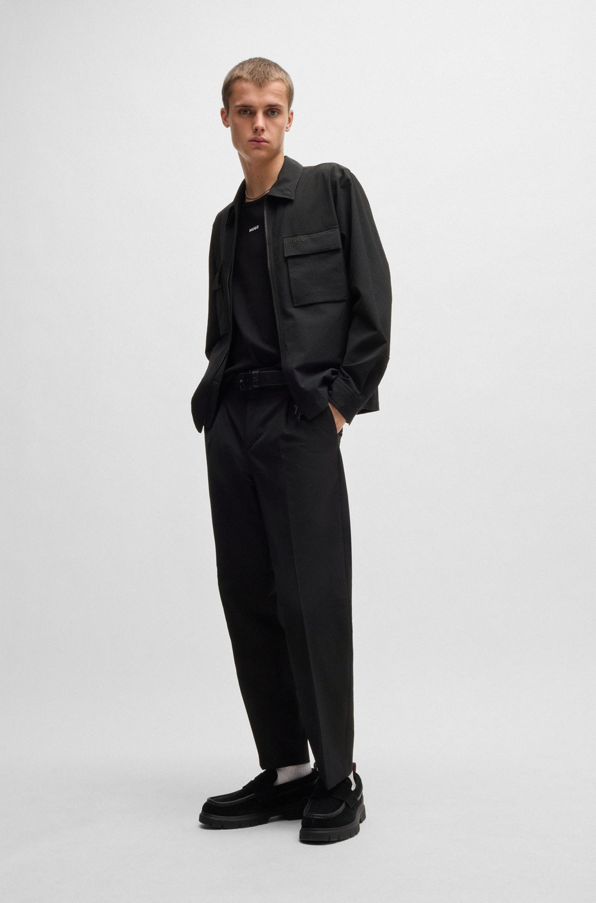 OVERSIZE-FIT OVERSHIRT IN WATER-REPELLENT SEERSUCKER - 4