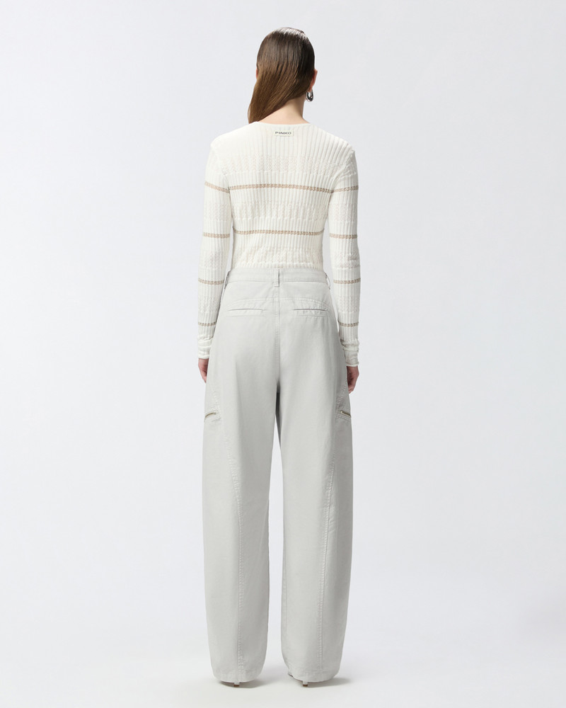 WIDE COTTON TROUSERS WITH ZIP 4
