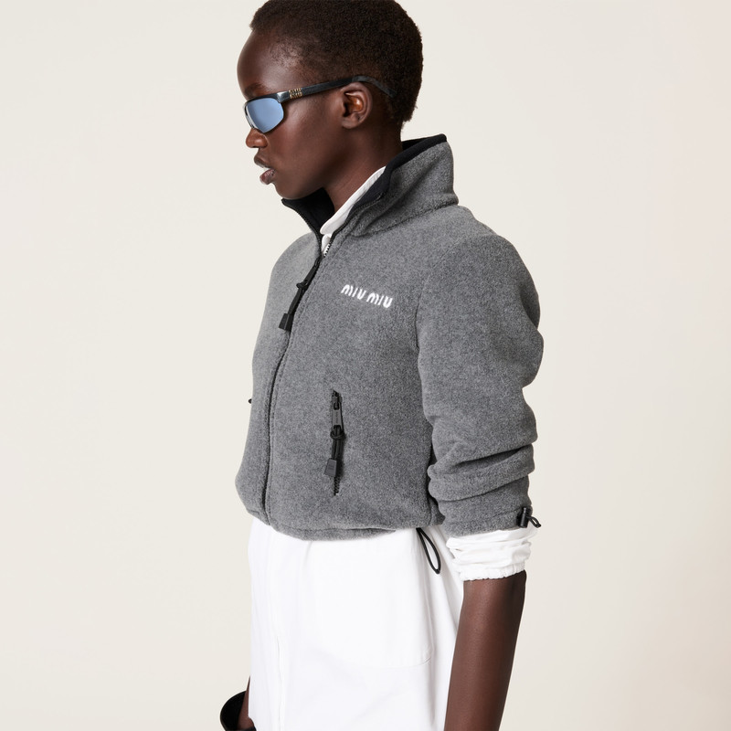 Miu Miu Cotton fleece cropped sweatshirt outlook