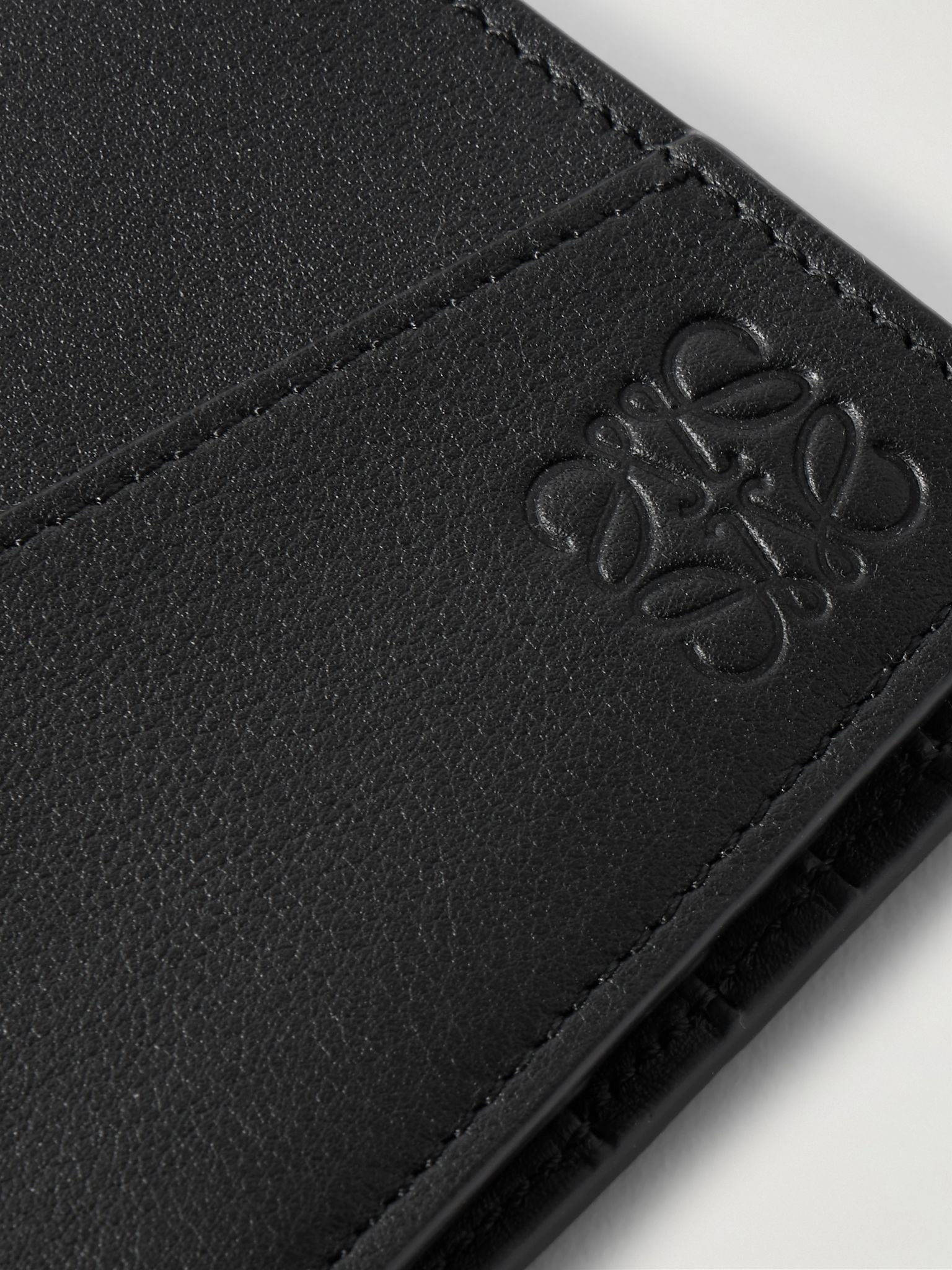Puzzle Logo-Embossed Leather Billfold Wallet Black - 3