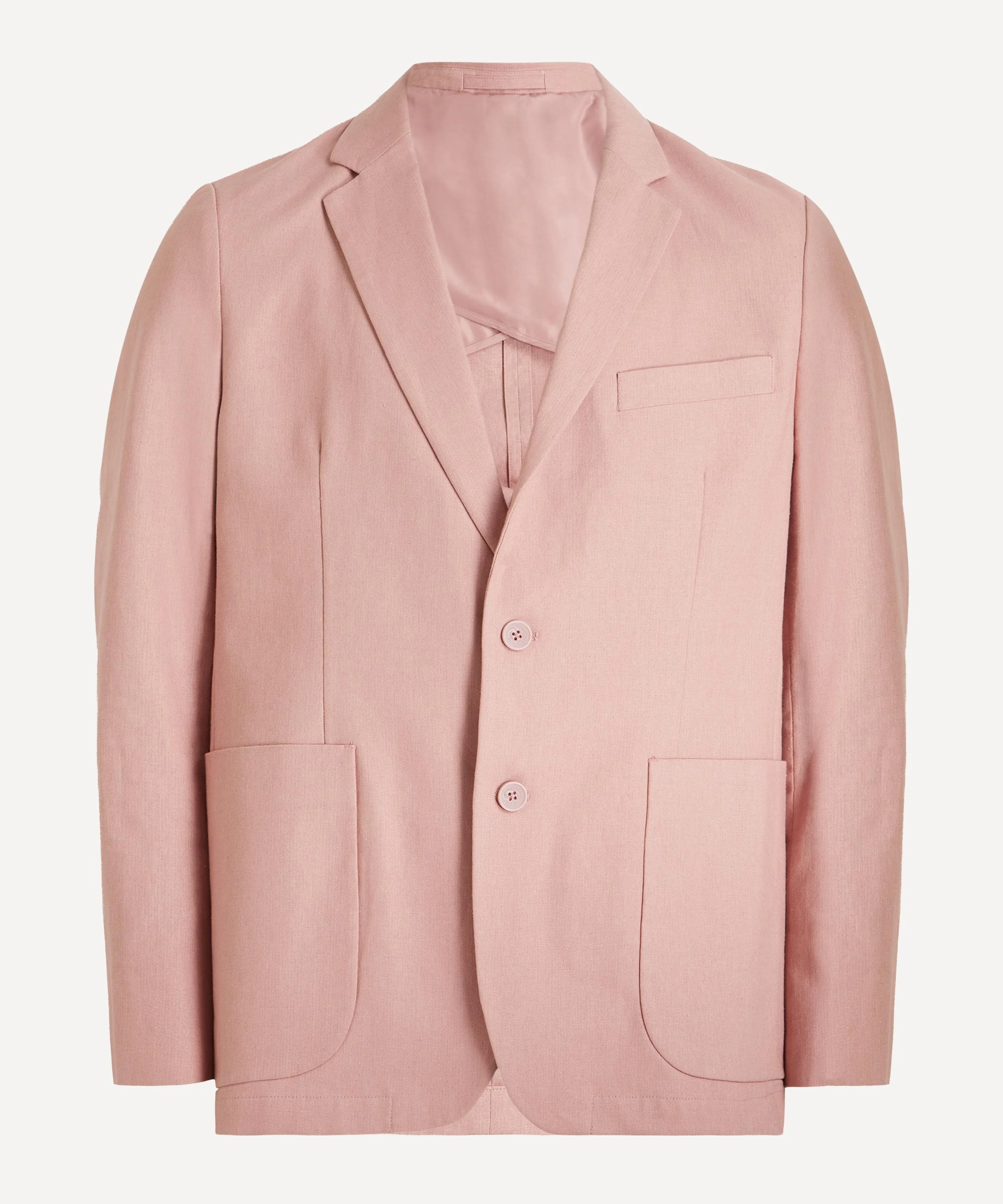 Mauve Tailored Linen Blazer - 1