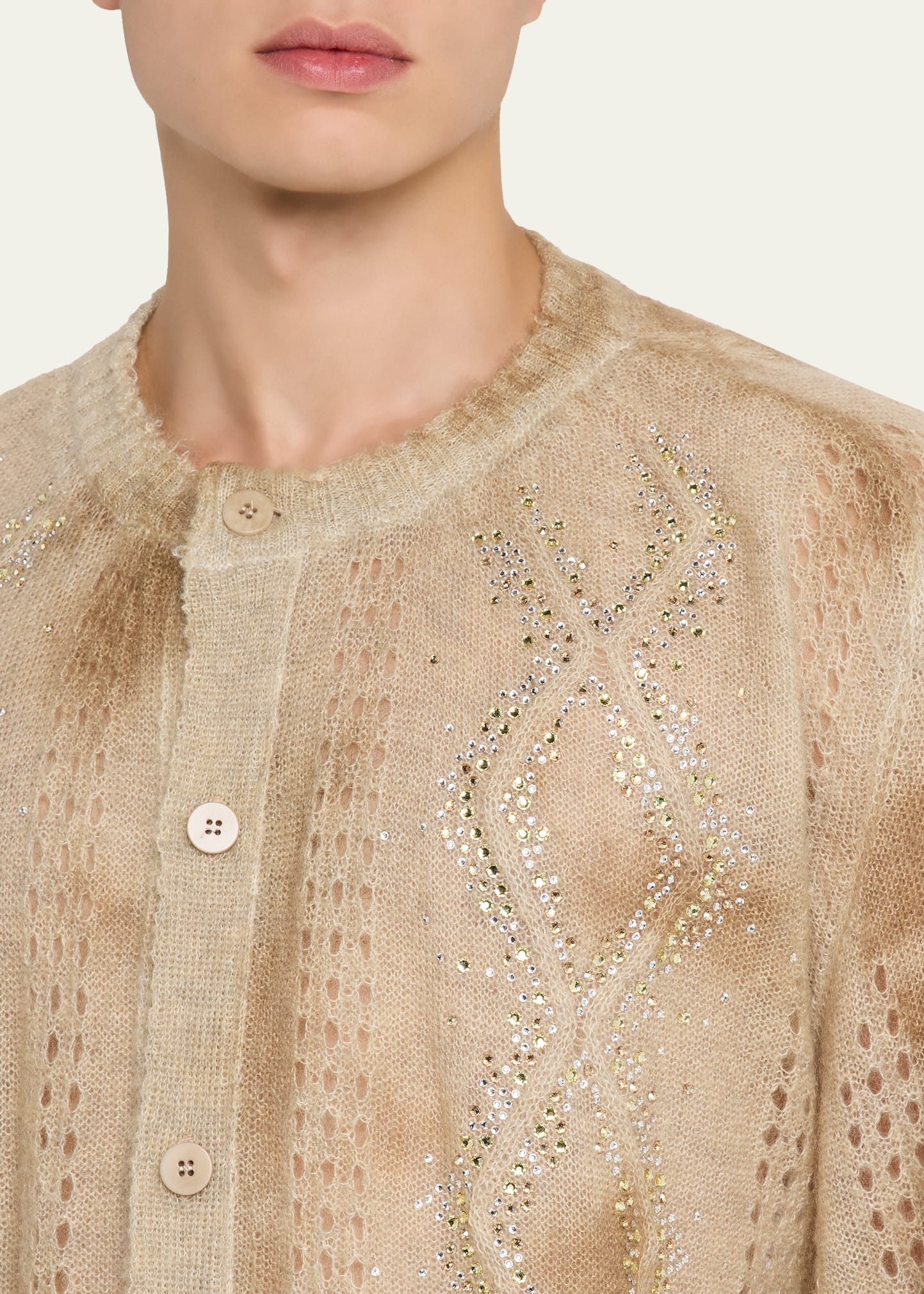 Men's Dusty Cardigan with Swarovski Accents - 5