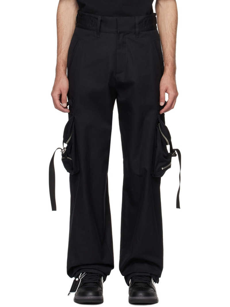 Black Zip Cargo Pants - 1