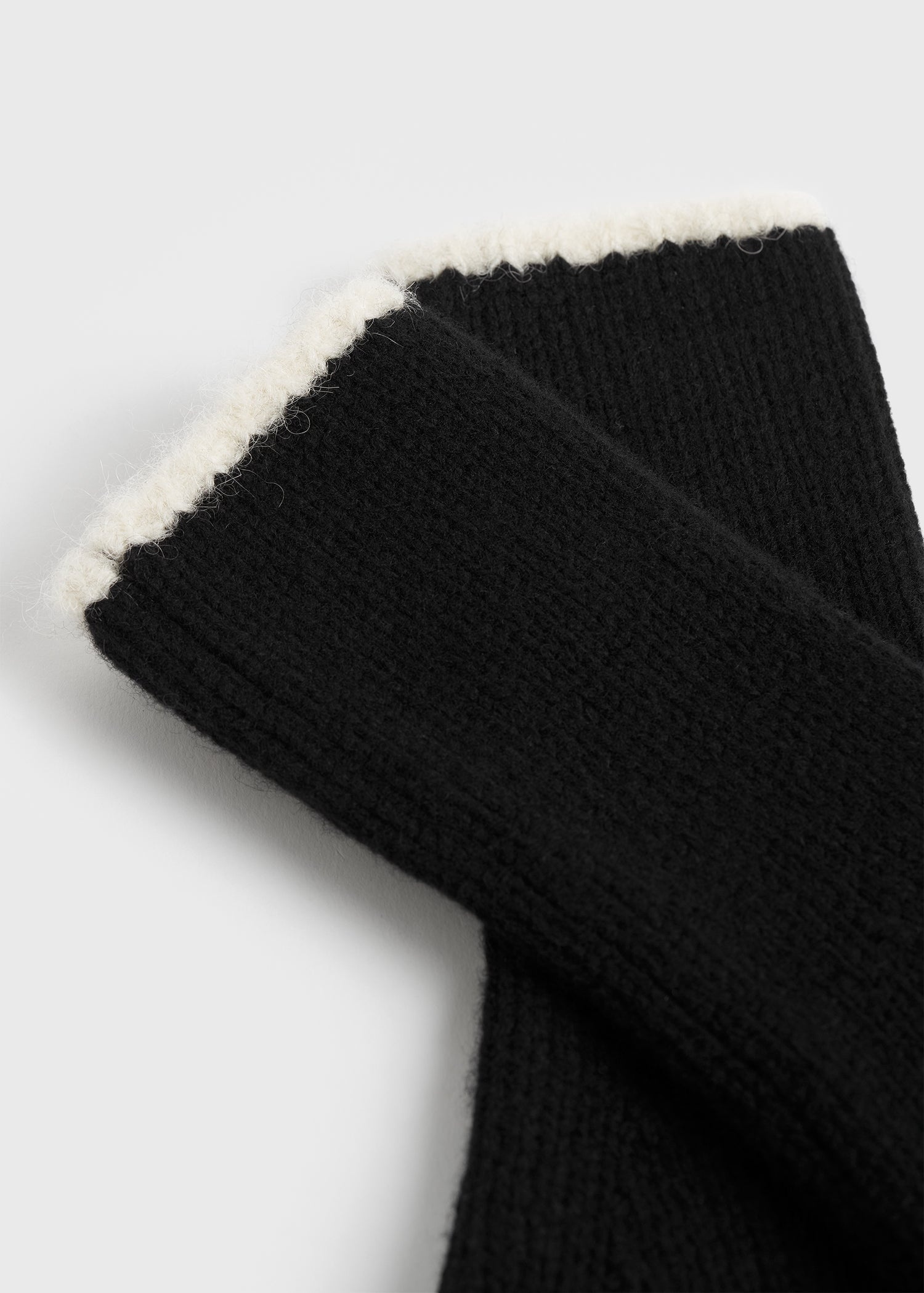 Contrast-edge mittens black - 3