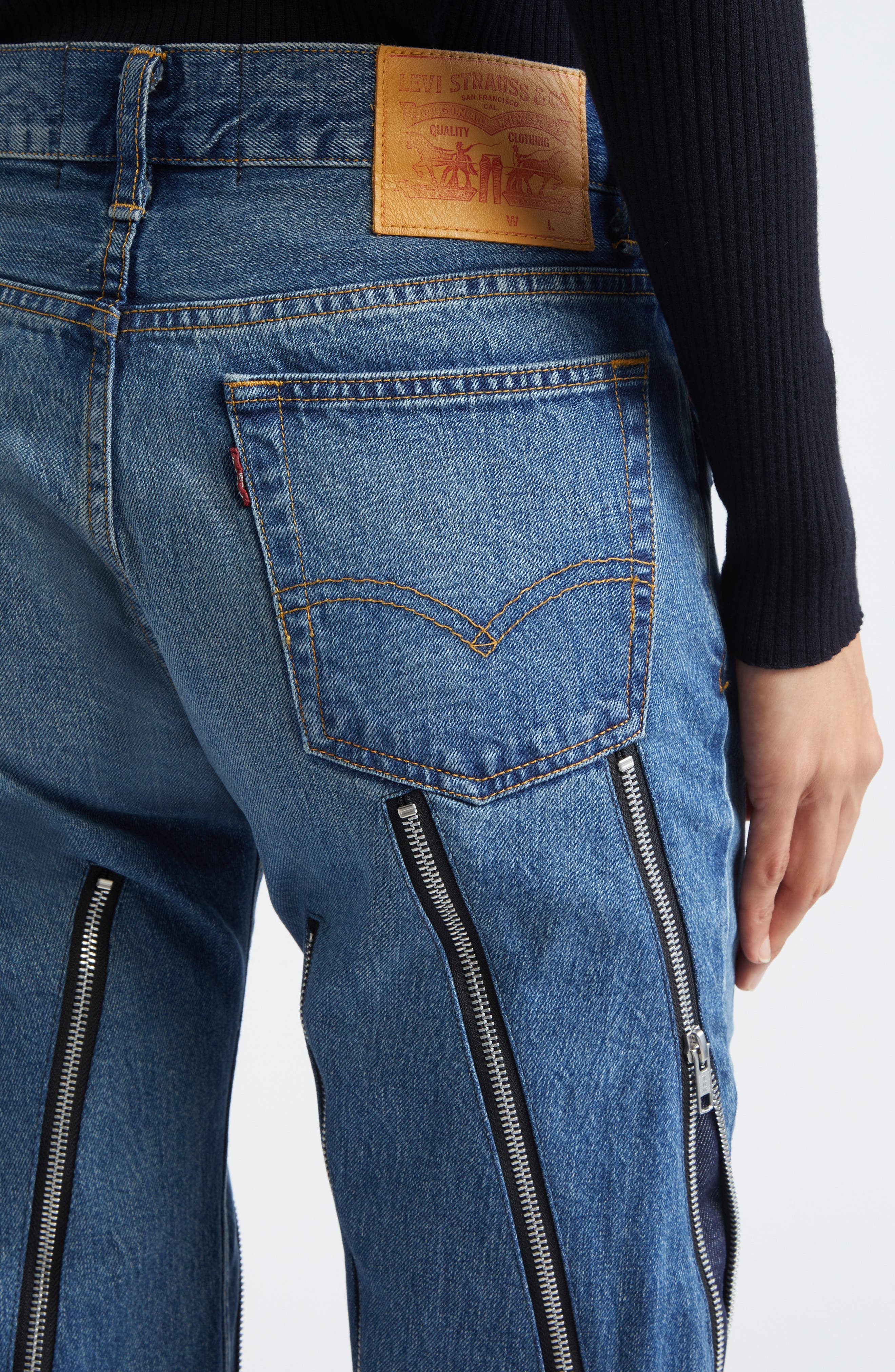 Junya Watanabe x Levi's® Zip Detail Flare Jeans in Indigo at Nordstrom - 5