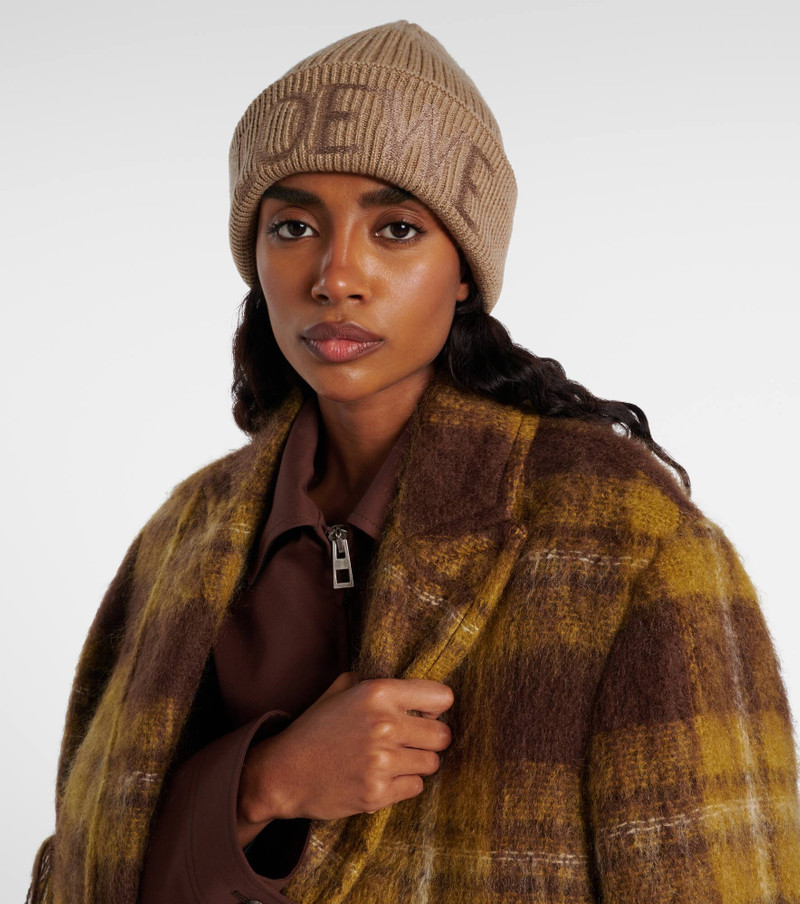Loewe Logo embroidered ribbed-knit wool beanie outlook