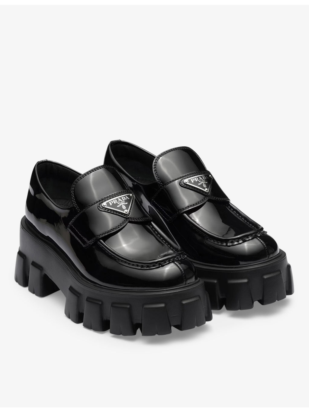 Monolith logo-plaque patent-leather loafers - 3