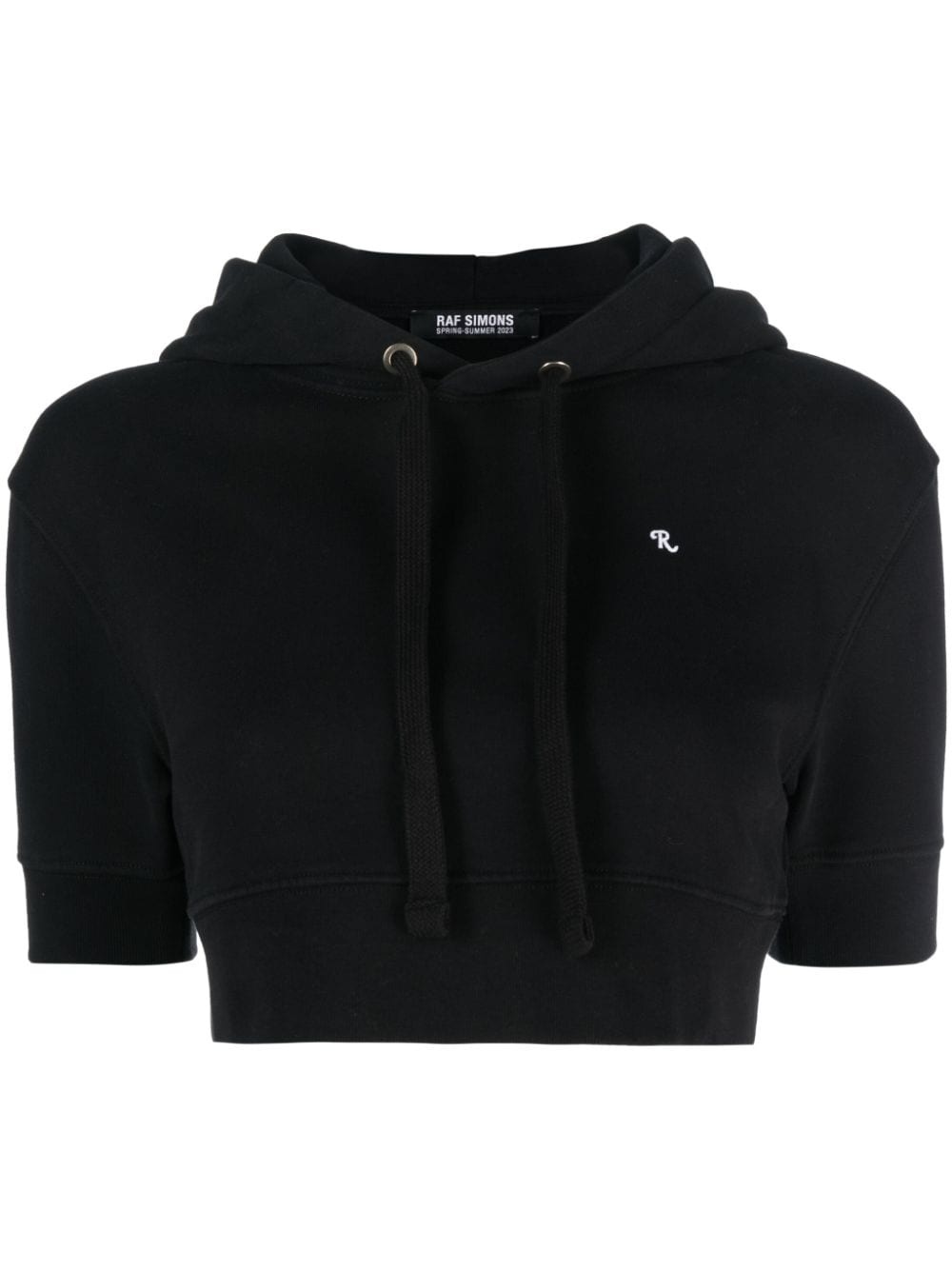 cropped short-sleeve hoodie - 1