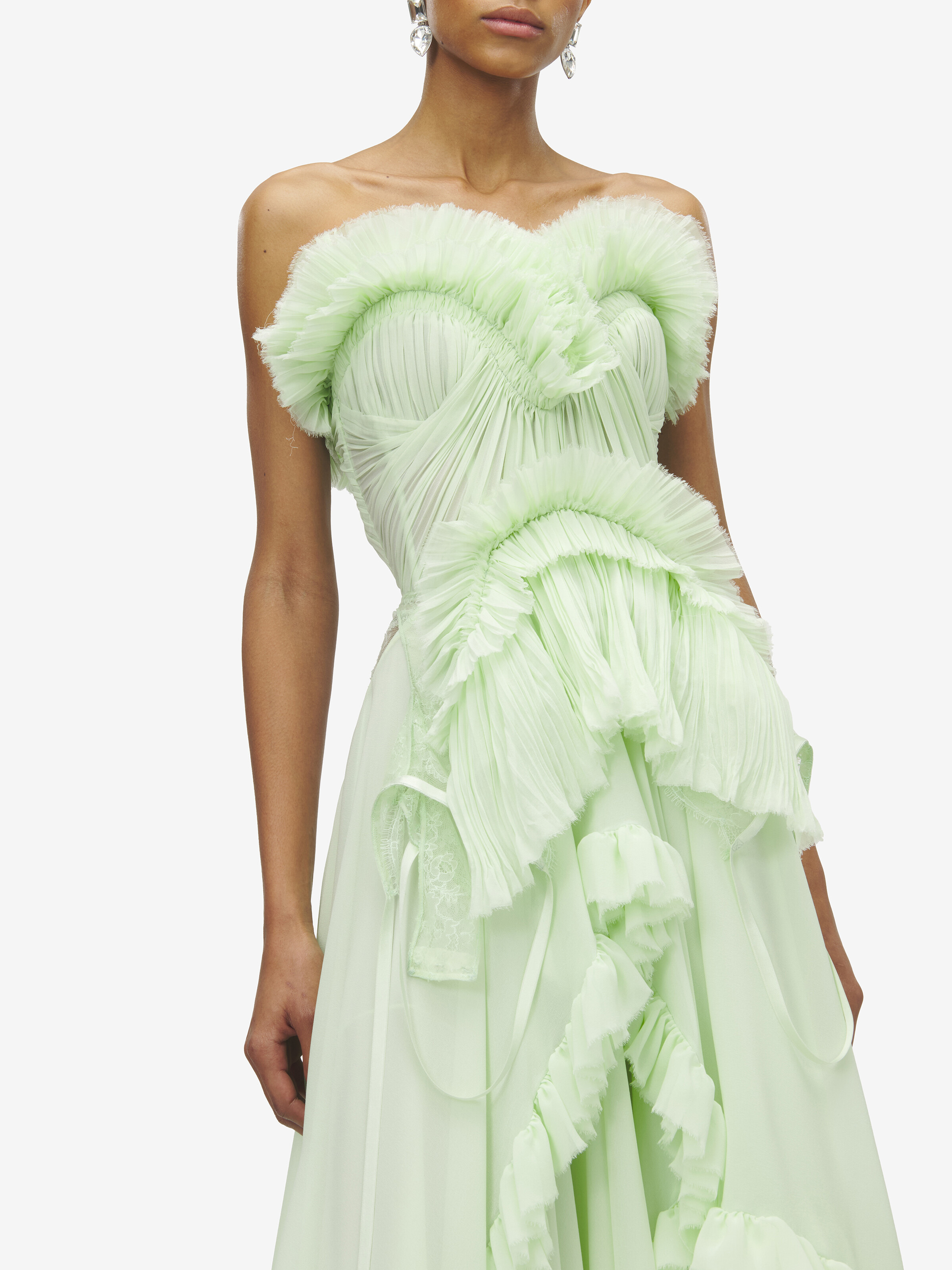 Ruffled Evening Dress - 5