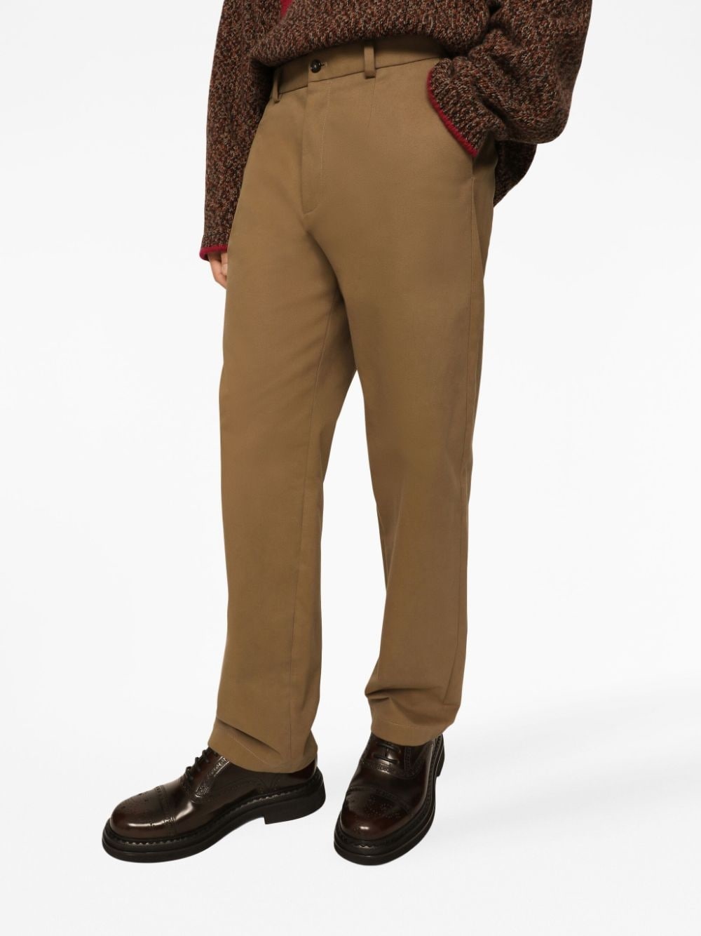 straight-leg cotton trousers - 5