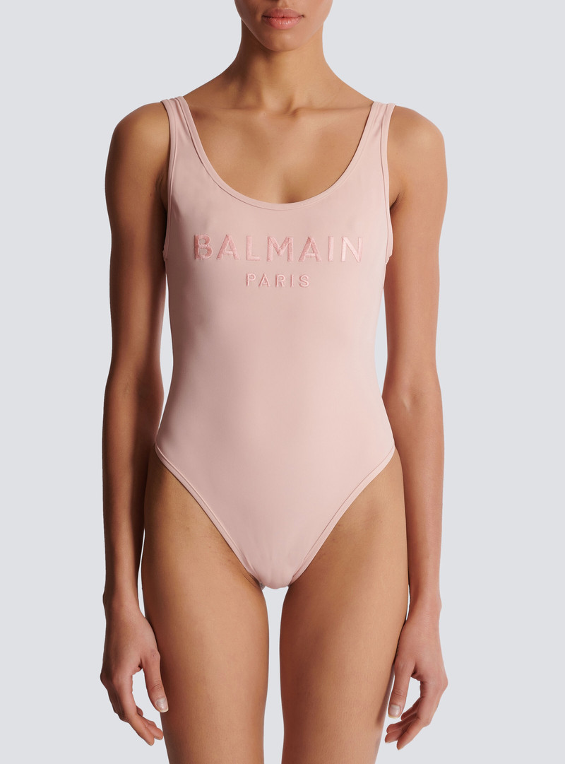 One-piece swimsuit with Balmain Paris embroidery 5