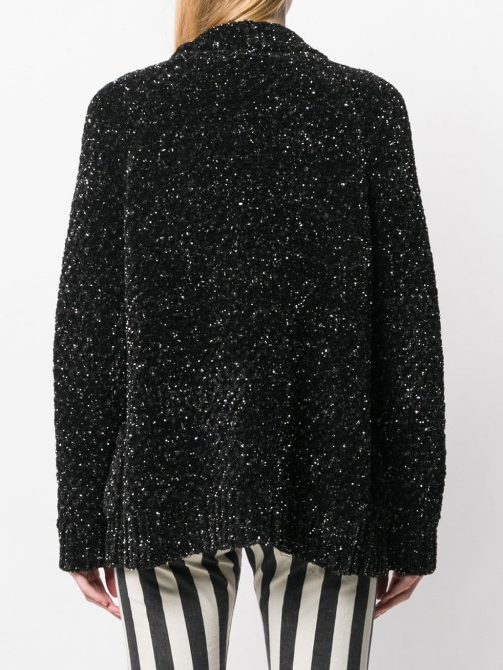 metallic v-neck cardigan - 4
