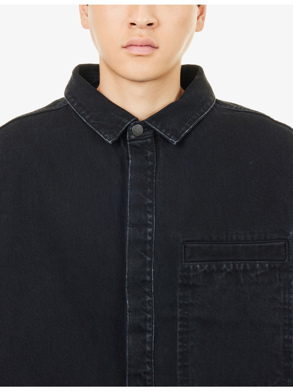 Herculean Asymmetric-Hem Denim Shirt - 5