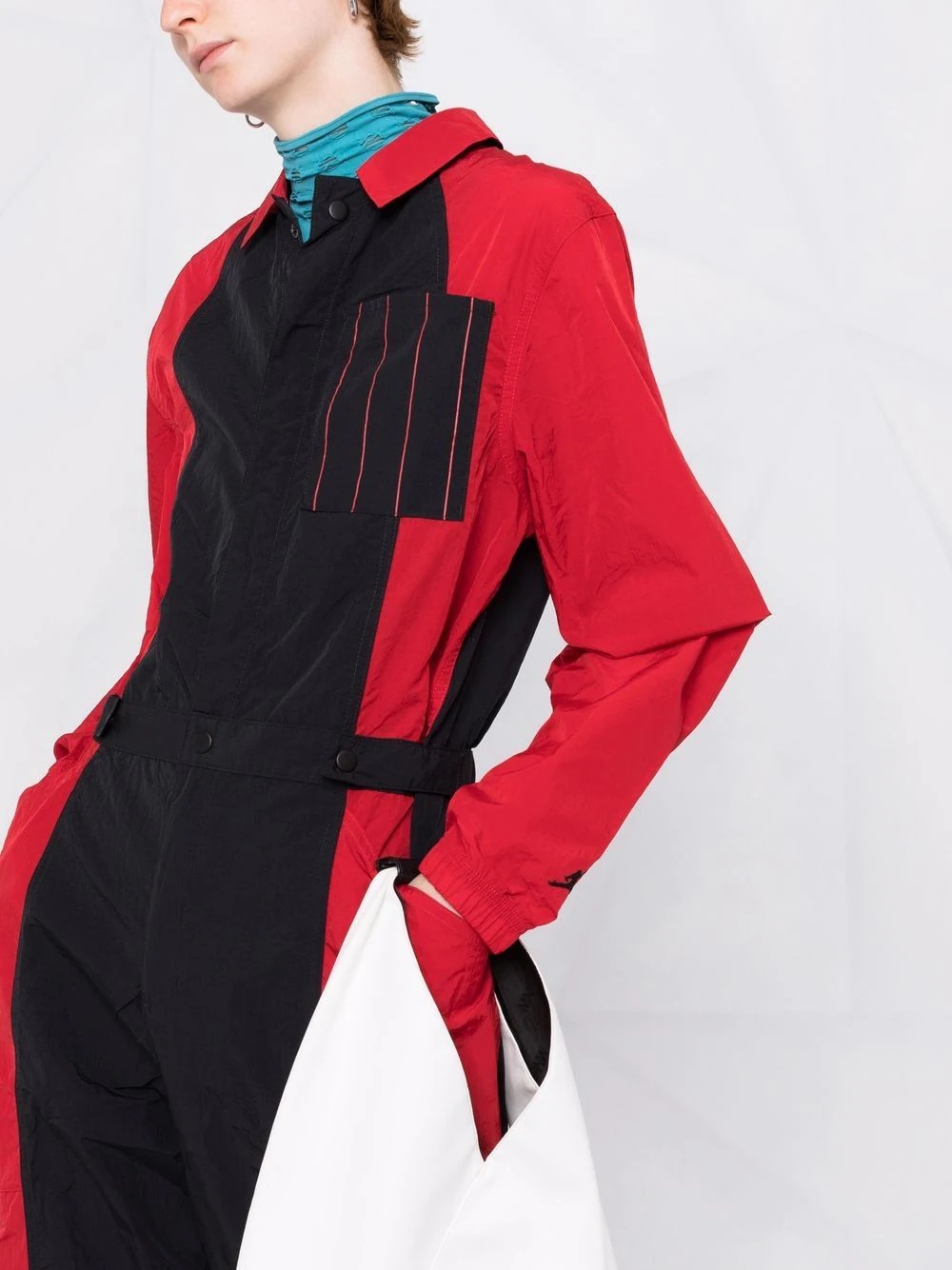 Essentials colour-block panelled flight suit - 3