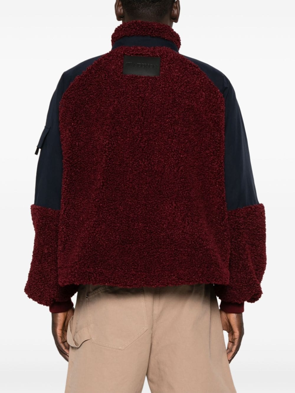 colour-block fleece bomber jacket - 4