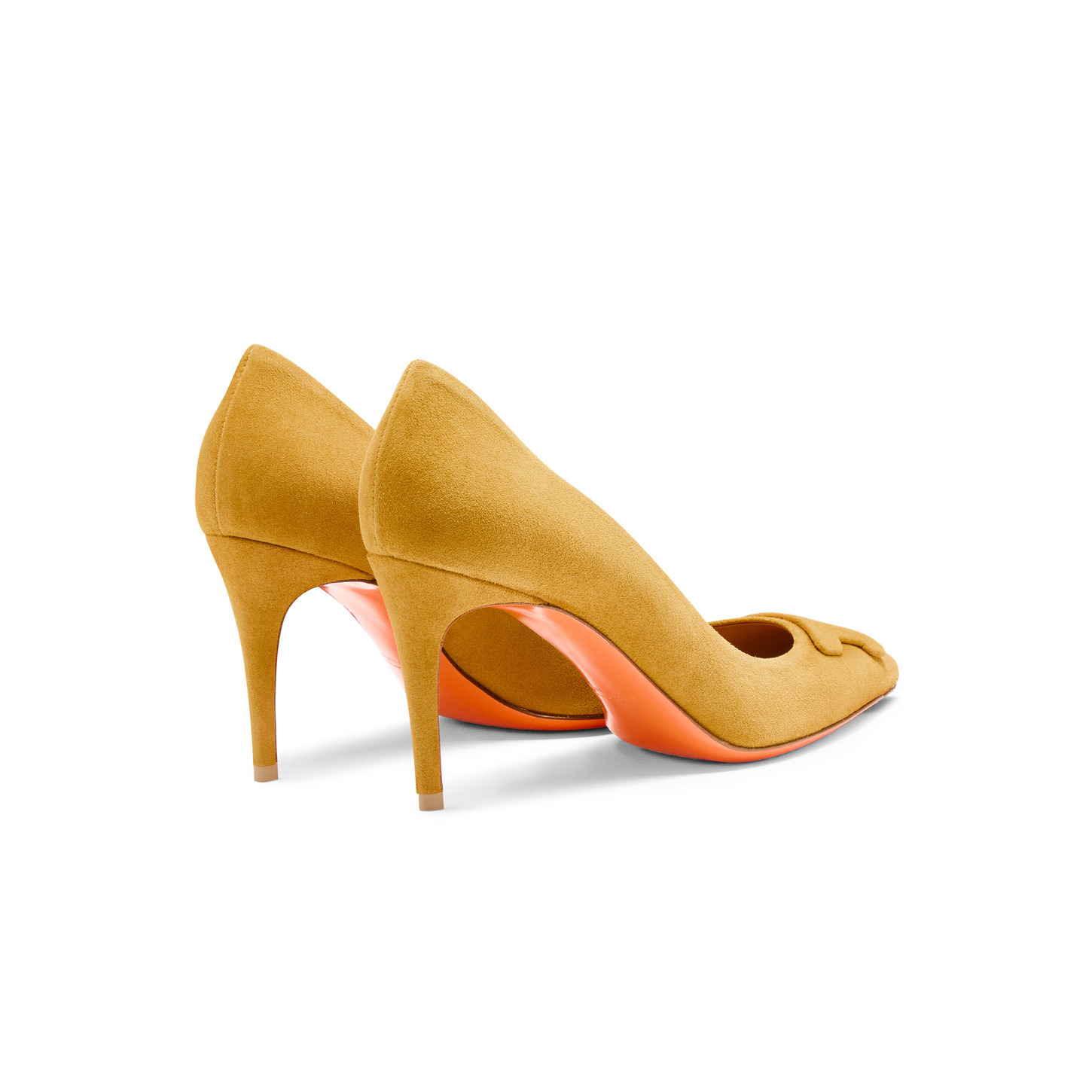 Women's yellow suede high-heel Santoni Sibille pump - 3