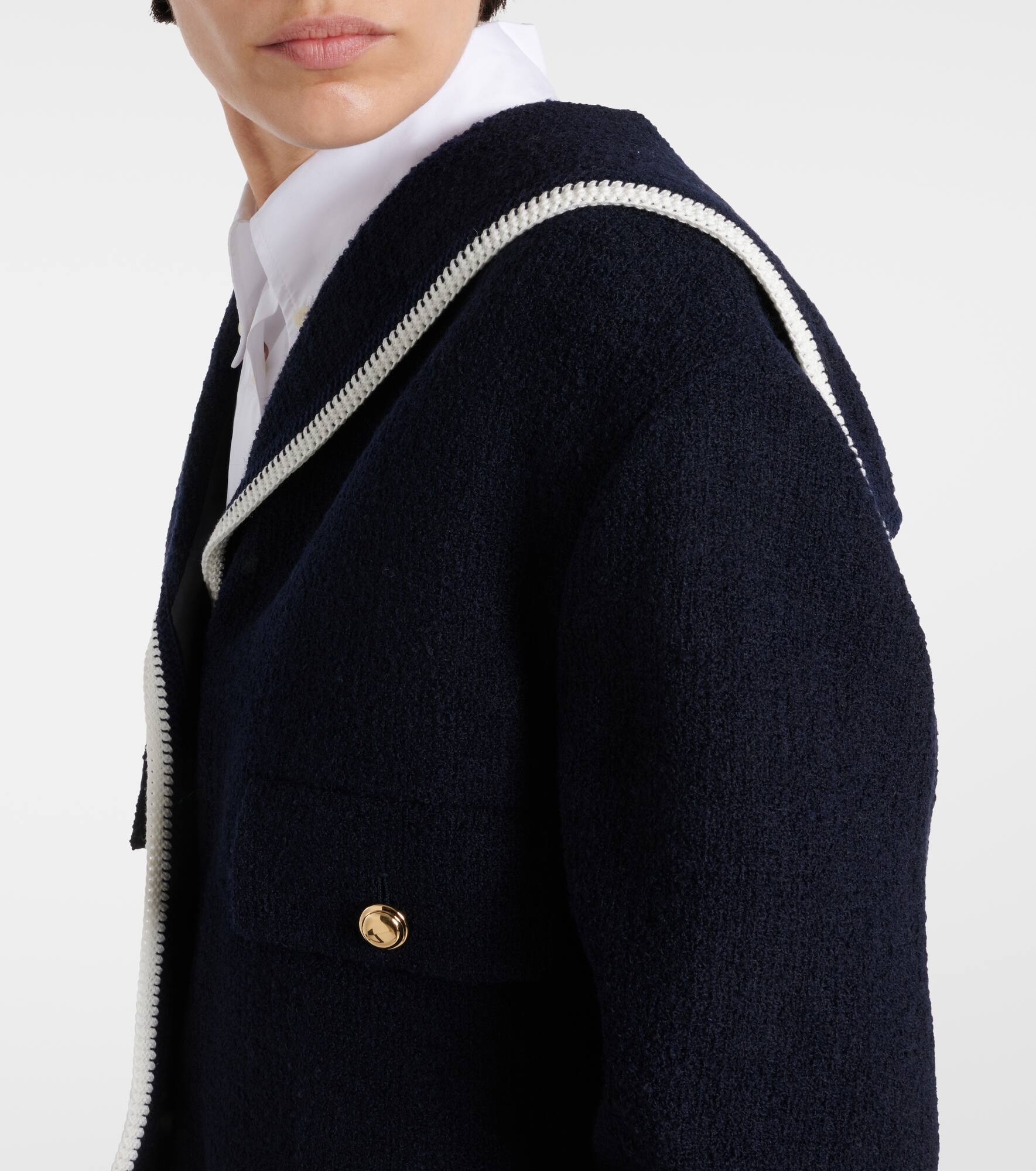 Cropped wool-blend tweed jacket - 4
