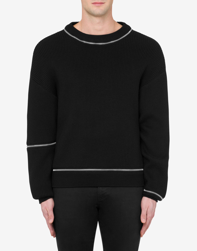 Moschino RIBBED WOOL JUMPER WITH ZIP outlook