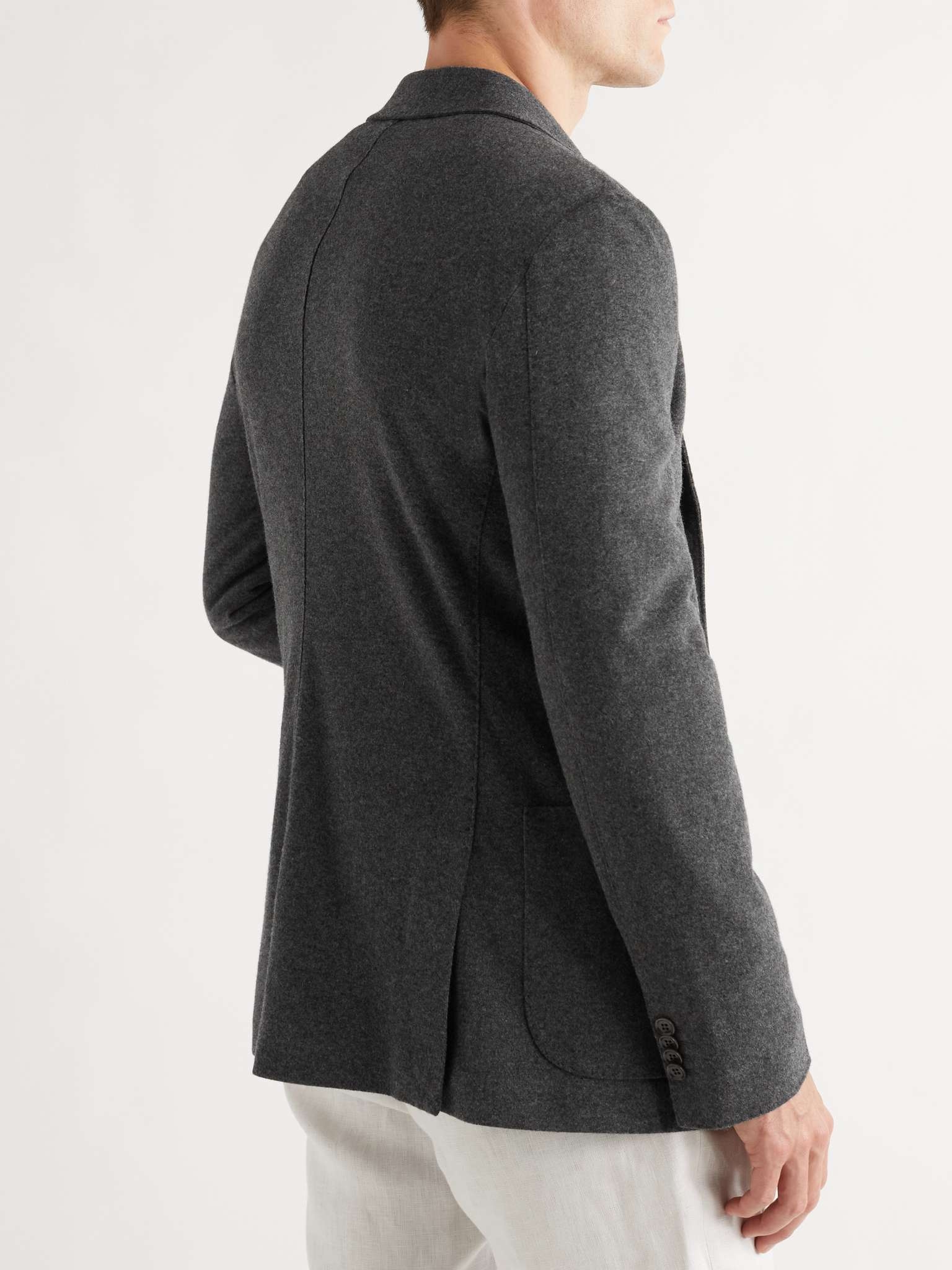 Slim-Fit Unstructured Virgin Wool and Cashmere-Blend Jersey Blazer - 4