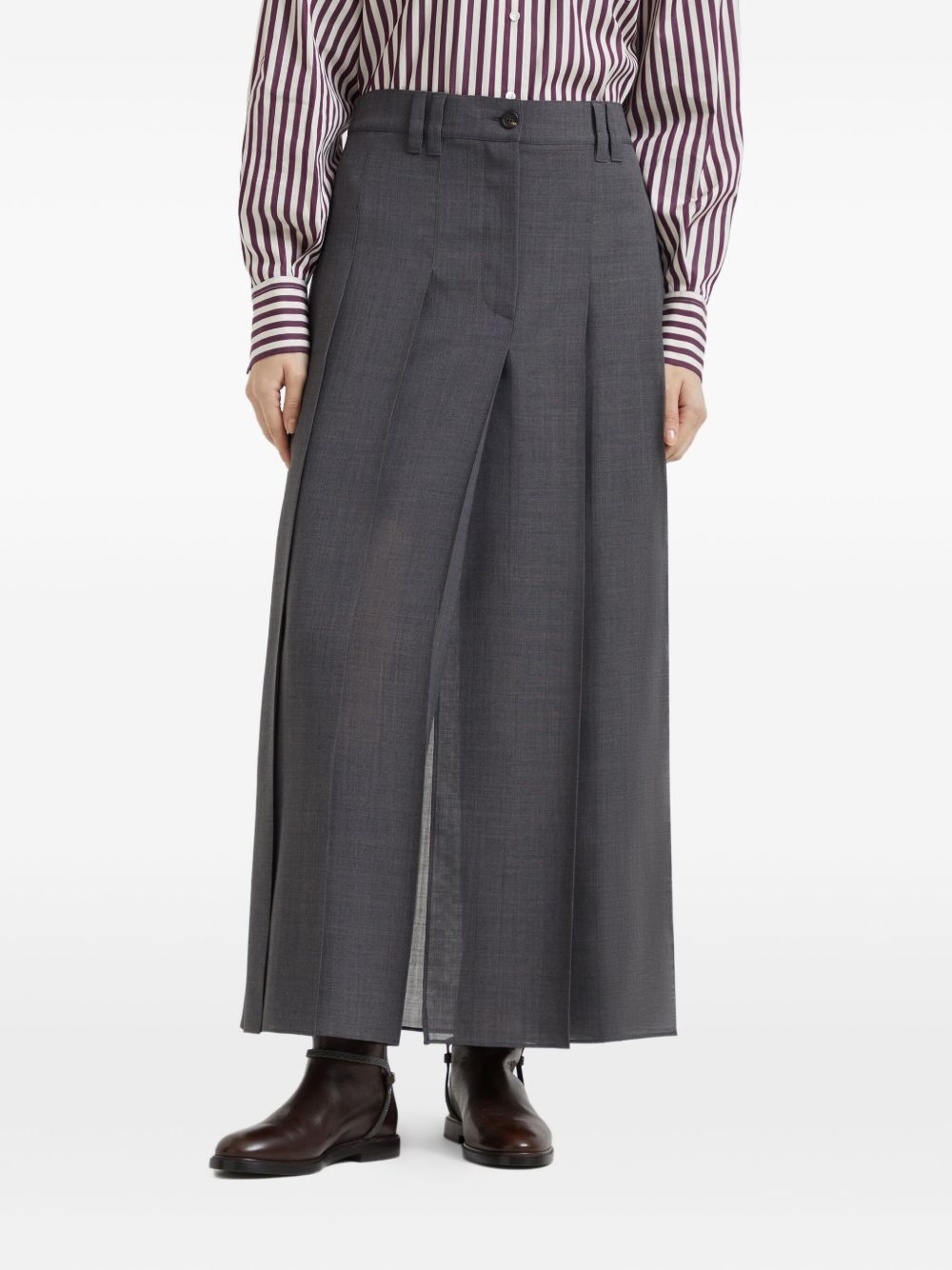 pleated maxi skirt - 3