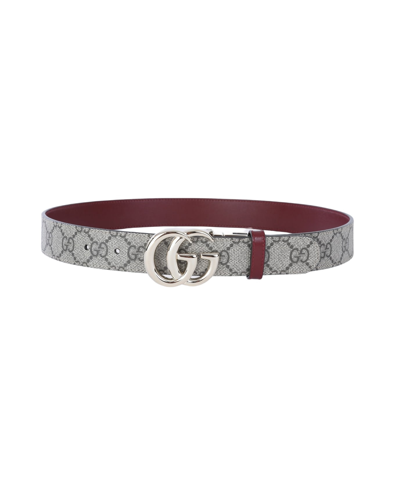 Brown And Red Ancora Gg Marmont Belt - 1
