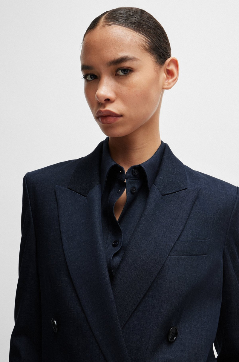 REGULAR-FIT LONG-LENGTH JACKET IN DENIM-EFFECT TWILL 5