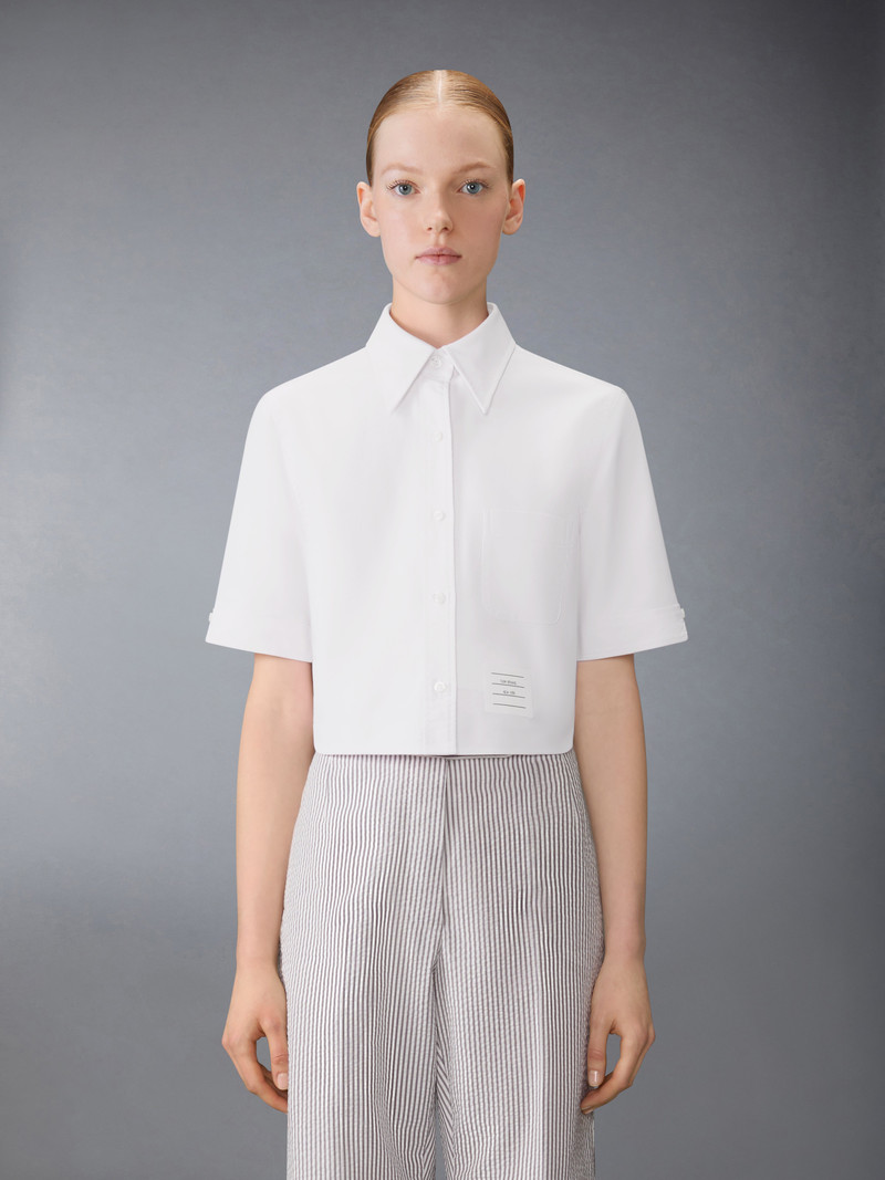 Thom Browne OXFORD CROPPED SHORT SLEEVE SHIRT outlook