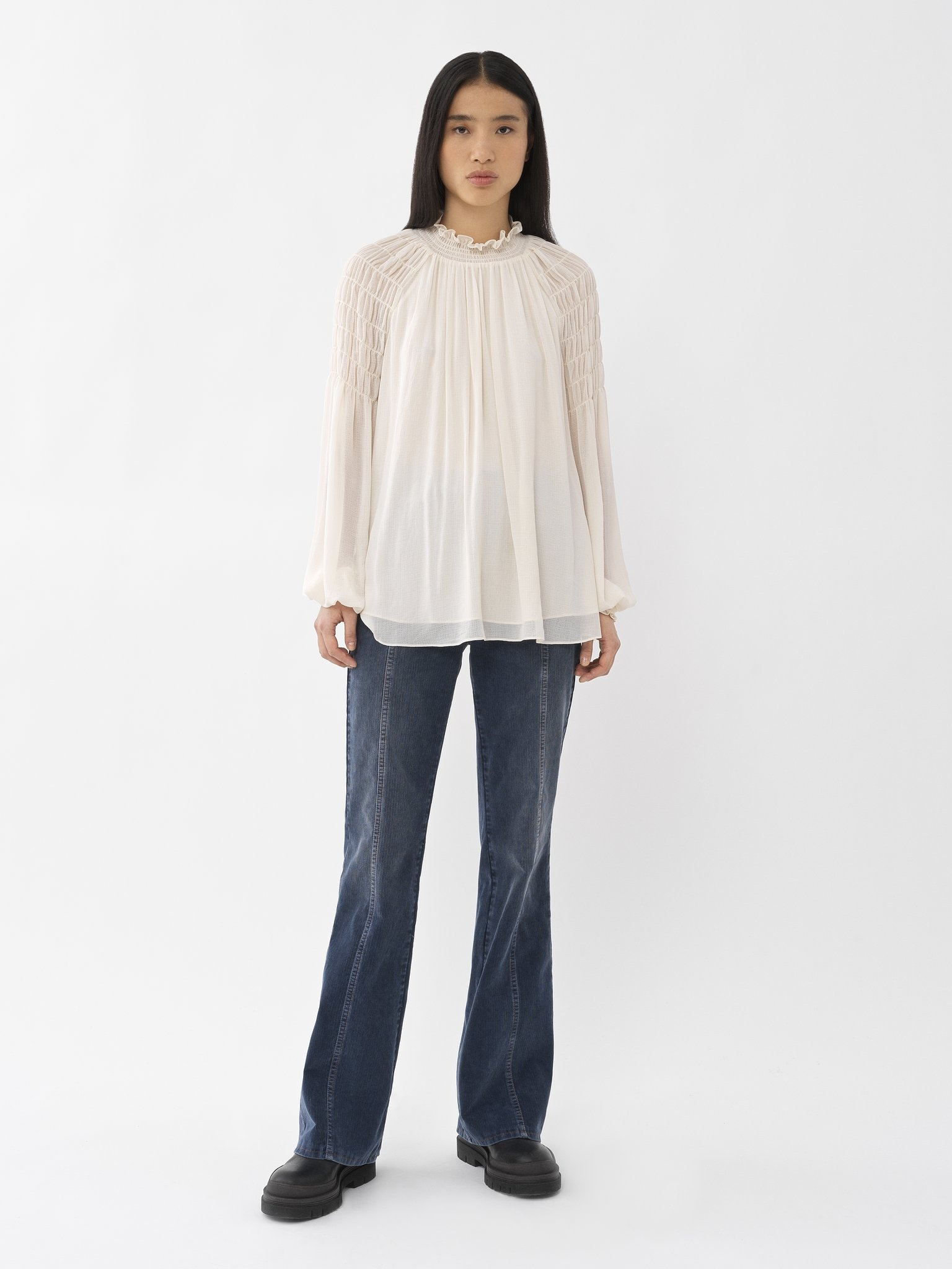 SMOCKED BLOUSE - 4