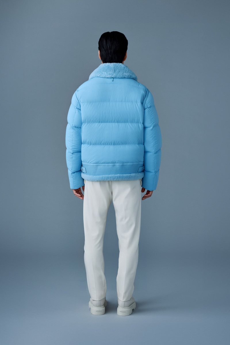 ROBERT Mixed-media shearling down jacket 4